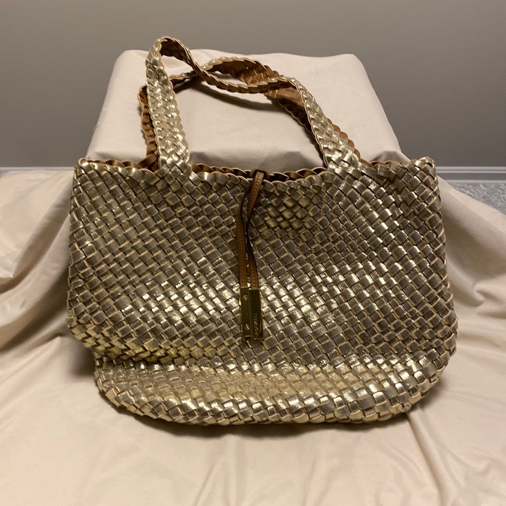 Calvin Klein Gold Woven Tote